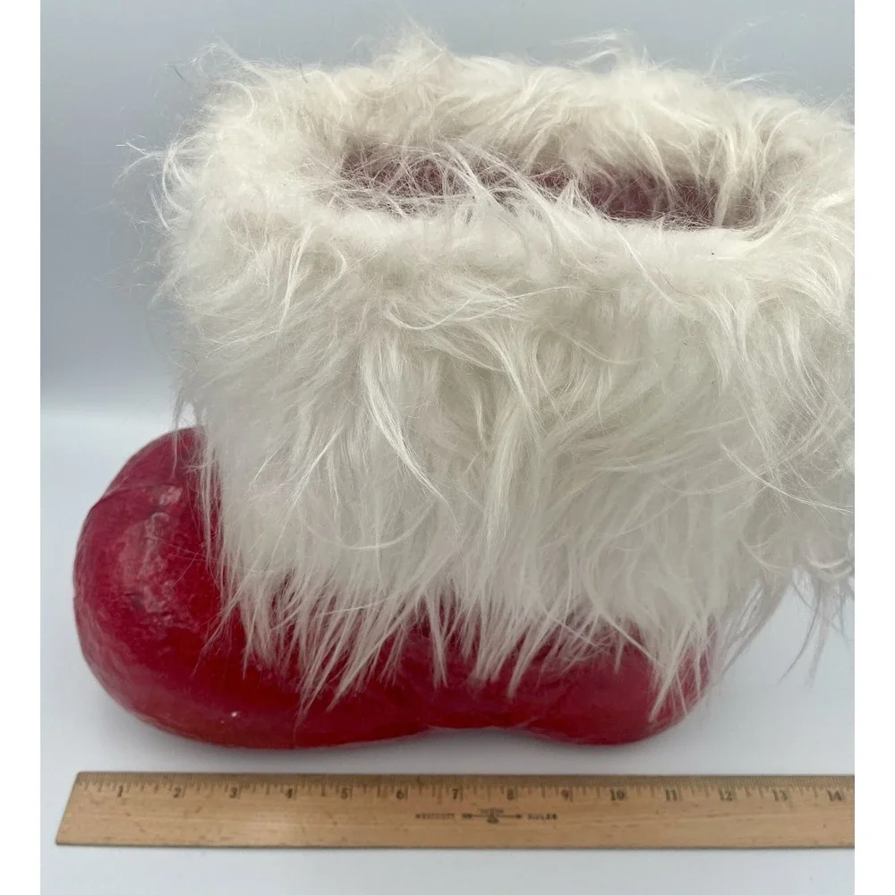 Vintage Paper Mache Large Santa Boot 11